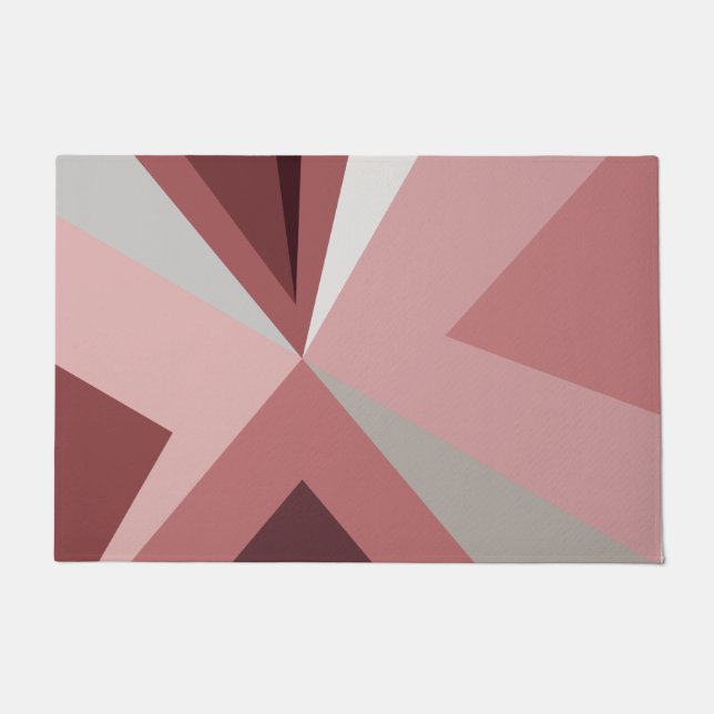 Mid Century Modern Abstract Pink Doormat (Front)