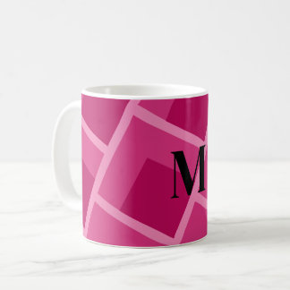 mid century modern abstract pink geometric coffee mug