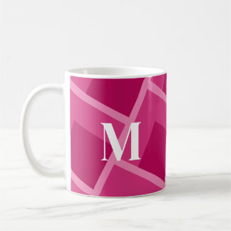 mid century modern abstract pink geometric coffee mug