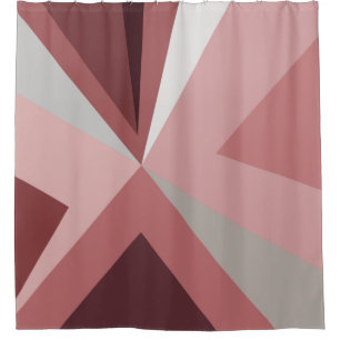 Mid Century Modern Abstract Pink Shower Curtain