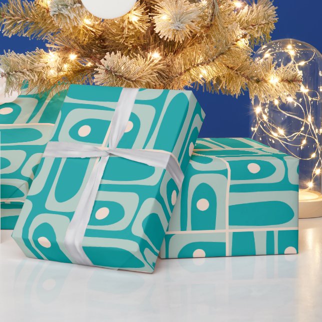Mid Century Modern Abstract Piquet Pattern Wrapping Paper (Holidays)