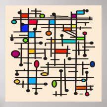 Mid-Century Modern Abstract Poster #49