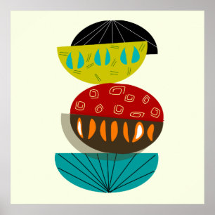 Mid-Century Modern Abstract Poster #56