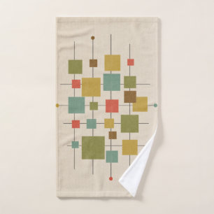 Mid-Century Modern Abstract Print Hand Towel