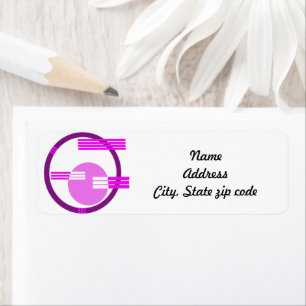 Mid-Century Modern Abstract - Purple Return Address Label