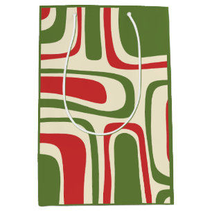 Mid Century Modern Abstract Retro Christmas  Medium Gift Bag