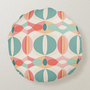 Mid-century Modern Abstract Round Pillow