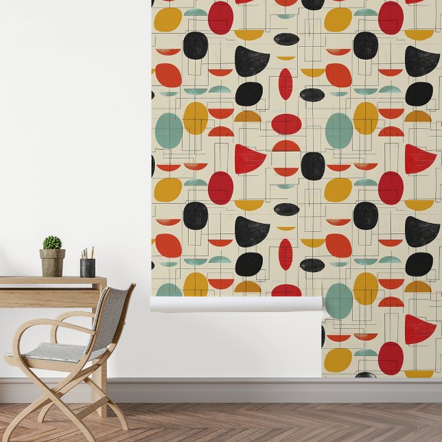 Mid century Modern Abstract shapes Wallpaper (Creator Uploaded)