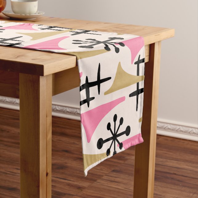 Mid Century Modern Abstract Short Table Runner (In Situ)
