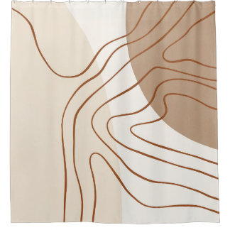 Mid century Modern Abstract Shower Curtain