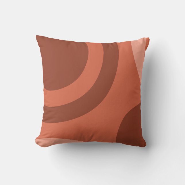 Mid Century Modern Abstract Terracotta Cushion (Front)