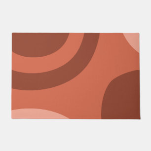 Mid Century Modern Abstract Terracotta Doormat