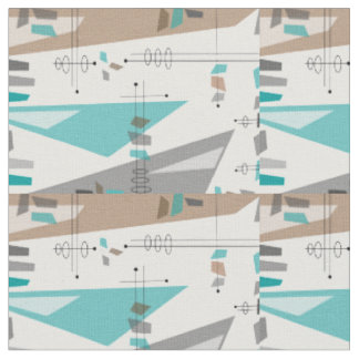 Mid-Century Modern Abstract & Triangles Fabric