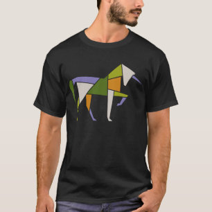 Mid Century Modern Abstract Unicorn Tangram Animal T-Shirt