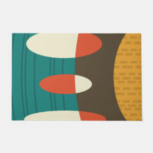 Mid Century Modern Abstract Vinyl Colourful Doormat