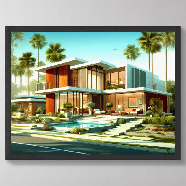 Mid Century Modern Architectural Exterior House Poster (Creator Uploaded)