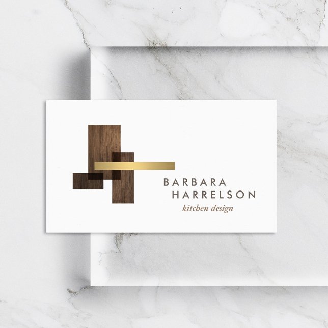 Mid-Century Modern Architectural Logo II on White Business Card (Creator Uploaded)