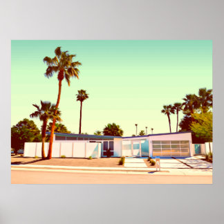 Mid-Century Modern Architecture Photo Illustration Poster