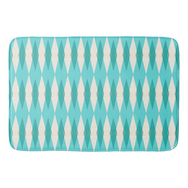 Mid Century Modern Argyle Bath Mat (Front)
