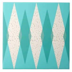 Mid Century Modern Argyle Ceramic Tile
