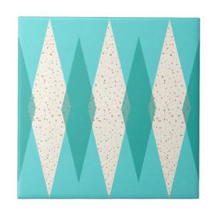 Mid Century Modern Argyle Ceramic Tile