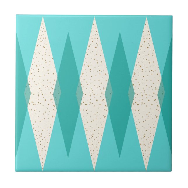 Mid Century Modern Argyle Ceramic Tile (Front)