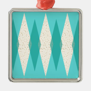 Mid Century Modern Argyle Christmas Ornament