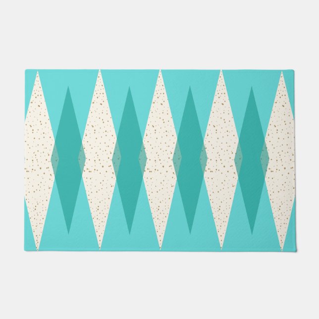 Mid Century Modern Argyle Door Mat (Front)