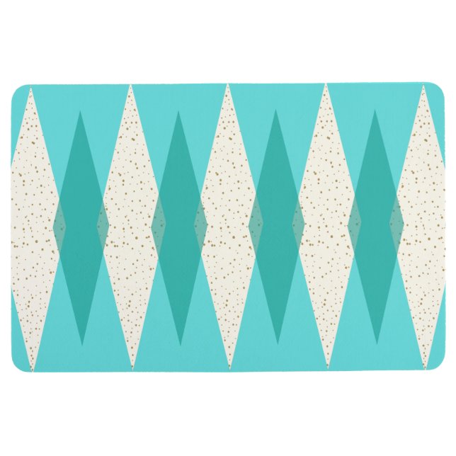 Mid Century Modern Argyle Floor Mat (Front)