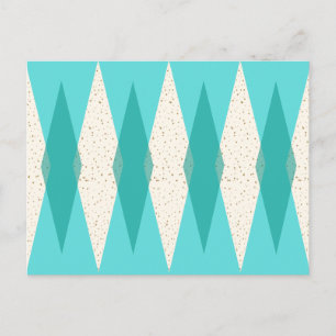 Mid Century Modern Argyle Postcard