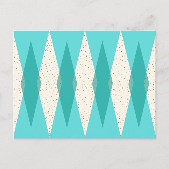 Mid Century Modern Argyle Postcard (Front)