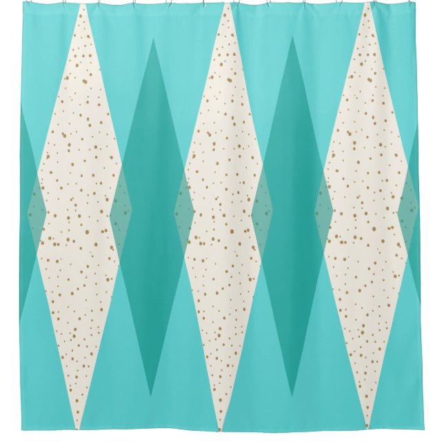 Mid Century Modern Argyle Shower Curtain (Front)