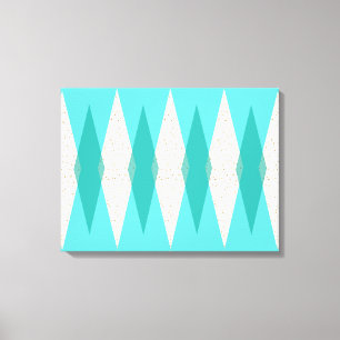 Mid Century Modern Argyle Stretched Canvas Print