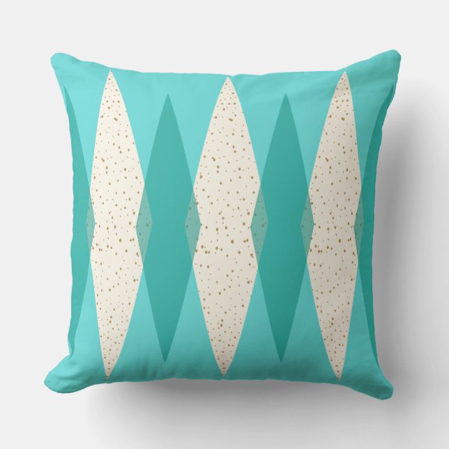 Mid Century Modern Argyle Throw Pillow (Front)