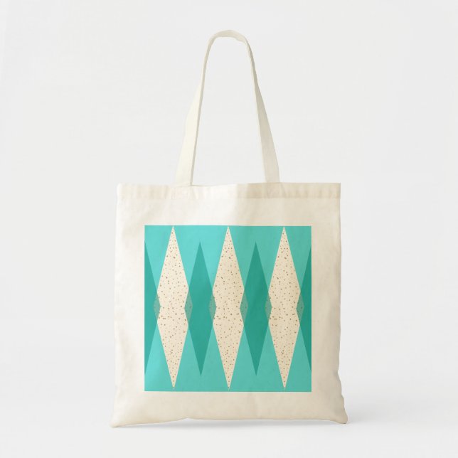 Mid Century Modern Argyle Tote Bag (Front)