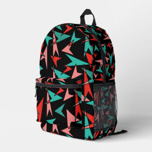 Mid Century Modern Arrows Aqua Orange Black Printed Backpack