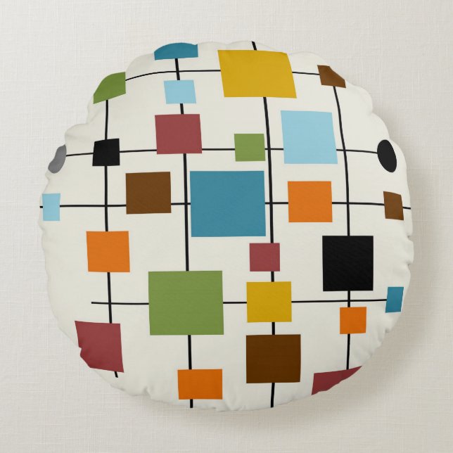Mid-Century Modern Art 1.3 Round Cushion (Front)
