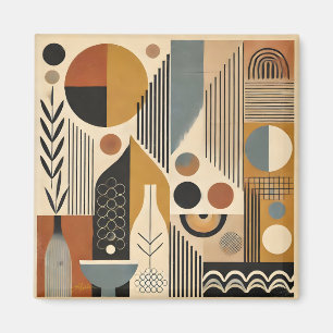 Mid Century Modern Art Autumn Harvest Magnet
