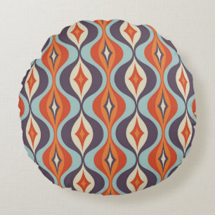 Mid-century modern art background. Abstract geomet Round Cushion