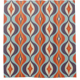 Mid-century modern art background. Abstract geomet Shower Curtain
