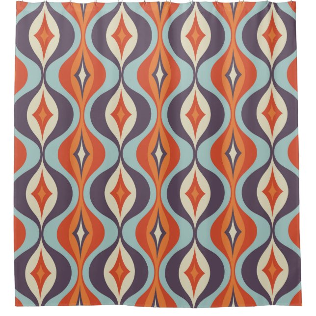Mid-century modern art background. Abstract geomet Shower Curtain (Front)