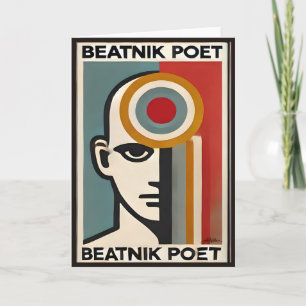 Mid Century Modern Art Beatnik Poet Card