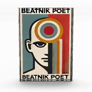 Mid Century Modern Art Beatnik Poet Photo Block