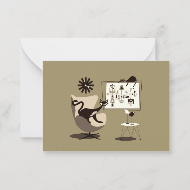 Mid Century Modern  Art cats Card (Front)