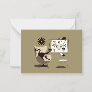 Mid Century Modern Art cats Card