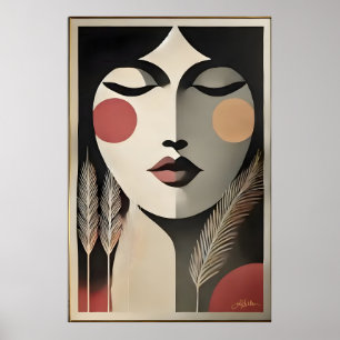 Mid Century Modern Art Meditation Poster
