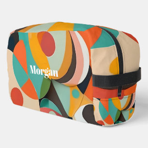 Mid Century Modern Art, Name or Monogram Geometric Dopp Kit