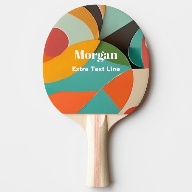 Mid Century Modern Art, Name & Text Line Ping Pong Paddle (Front)