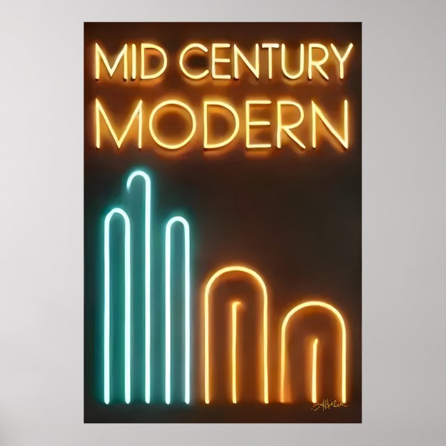 Mid Century Modern Art Neon Sign Design (Front)