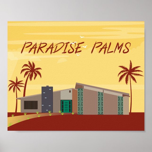 Mid Century Modern Art, Paradise Palms Las Vegas Poster (Front)